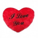 Coussin peluche en forme de cœur I Love You