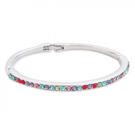 Bracelet rigide à rangé de strass multicolores