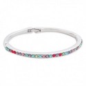 Bracelet rigide à rangé de strass multicolores