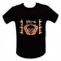 T-shirt tête de mort en flamme LED