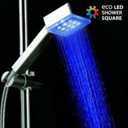 Pomme de douche carrée lumineuse