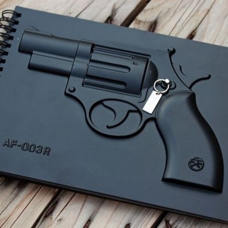 Bloc-notes avec couverture à pistolet en relief