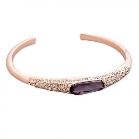 Bracelet doré avec strass et faux cristal violet