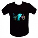 T-shirt noir DJ femme blonde LED