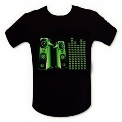 T-shirt noir enceinte mur de son LED