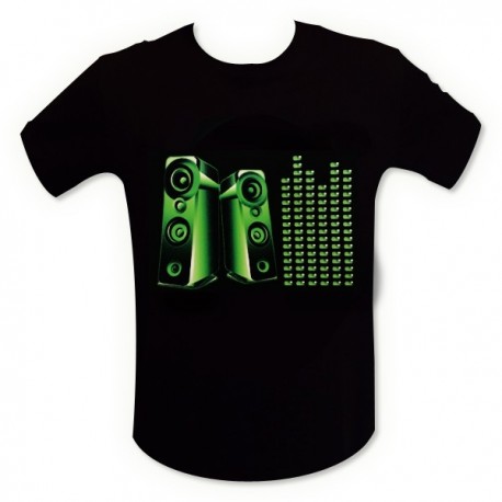 T-shirt noir enceinte mur de son LED