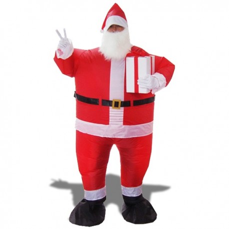 Costume gonflable Père Noël avec cadeau