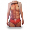 Tablier homme musclé en shorty rouge