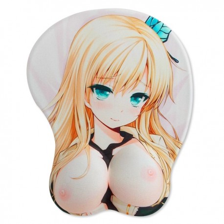 Tapis de souris 3D blondinette aux seins nus