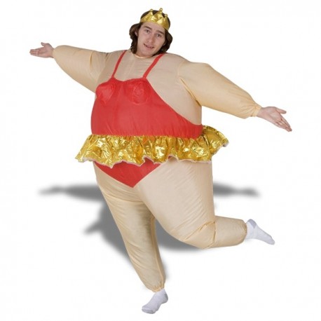 Costume gonflable danseuse à tutu doré