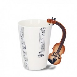 Tasse musique en porcelaine anse violon