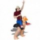 Costume aventurier sur autruche gonflable