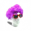 Perruque afro couleur violette