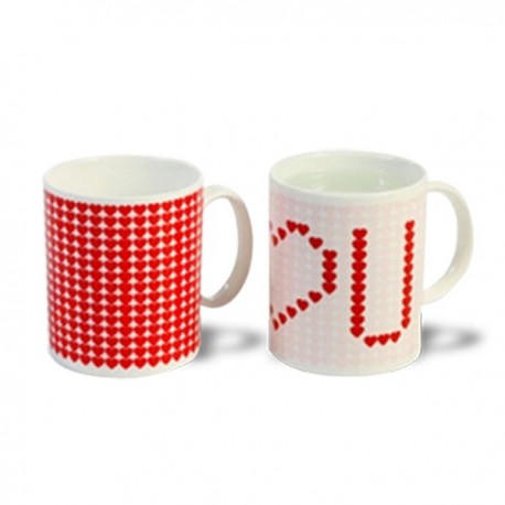 Tasse thermique cœurs en I love U