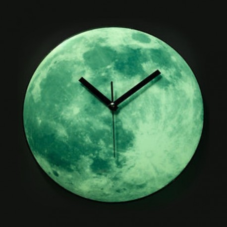 Horloge murale fluorescente lune