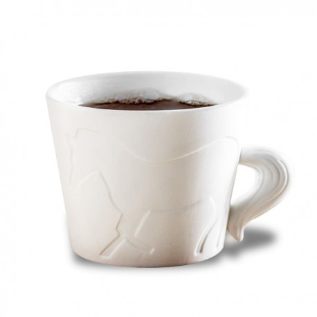 Tasse silhouette de cheval avec queue en relief