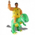 Costume Cro-Magnon à dos de dinosaure gonflable