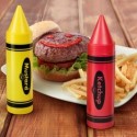 Distributeurs de ketchup et moutarde en forme de crayons