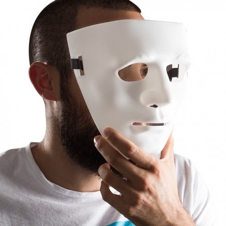 Masque en plastique visage anonyme