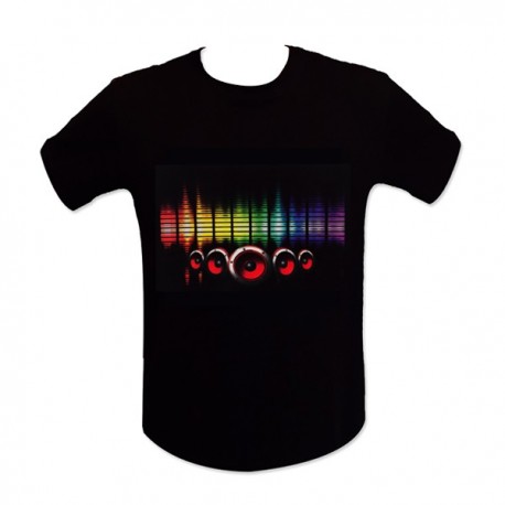 T-shirt avec enceintes colorées à LEDs