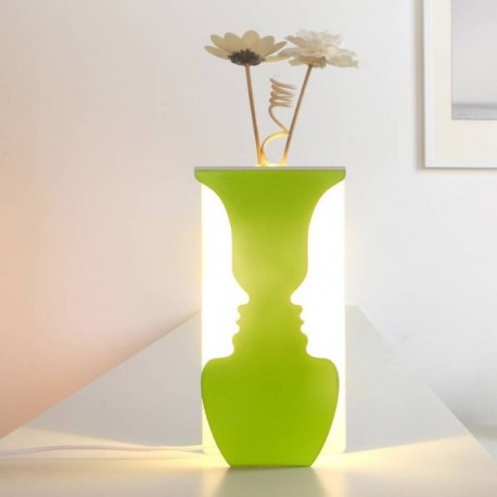 Lampe à lumière blanche à 2 visages avec vase intégré