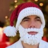 Masque de Père Noël bonnet rouge à barbe blanche pour adulte