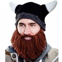 Bonnet crochet Viking avec barbe marron