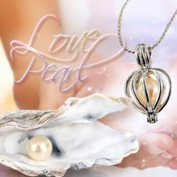 Coffret collier et pendentif en perle l'amour en cage 