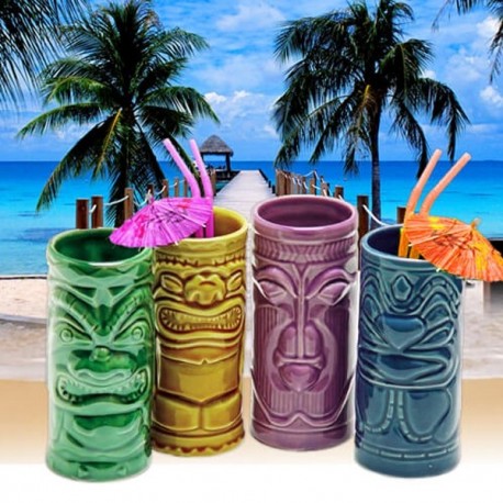 Verres Tiki lot de 4 