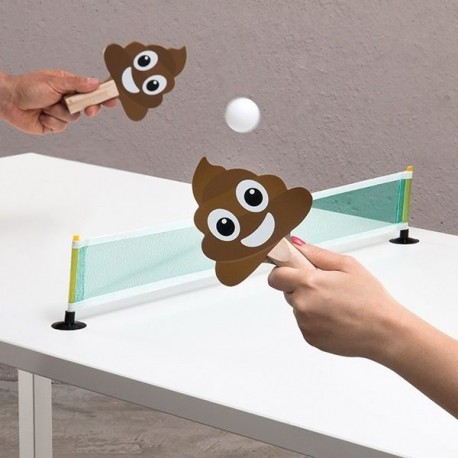 Ping-Pong de bureau raquettes émoji caca