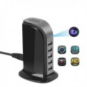 Chargeur Secteur HUB 5 USB à camera espion Ultra HD 4kvision de nuit 