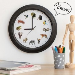 Horloge murale avec animaux et leurs cris 