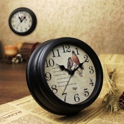 Horloge murale silencieuse ronde motif oiseaux