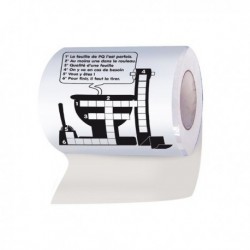 Rouleau de papier toilettes motif mots croisés