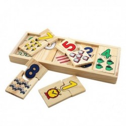 Puzzle en bois association chiffres et images Montessori 