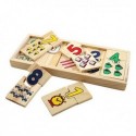 Puzzle en bois association chiffres et images Montessori 