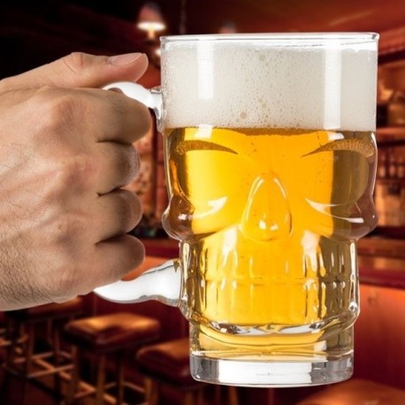 Chope à bière tête de mort 550 ml