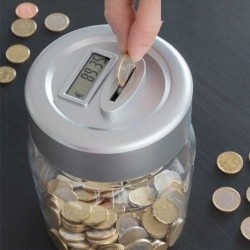 Tirelire jar compteur de monnaie en plastique
