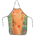 Tablier humoristique femme nue et fruits