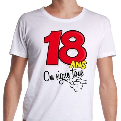 T-shirt 18 ans à personnaliser