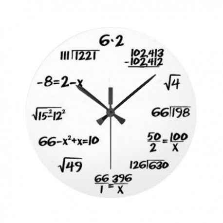 Horloge murale avec équation mathématiques à résoudre