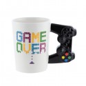 Tasse avec anse manette et motif gamer over 