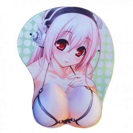 Tapis de Souris avec seins en 3D Fille Manga coquine 