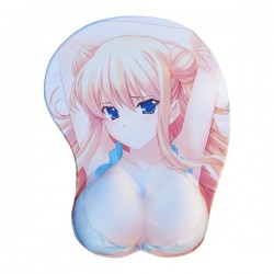 Tapis de souris fille blonde sexy avec seins en 3d repose-poignet 