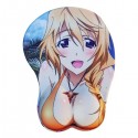 Tapis de Souris jeune fille manga coquine avec seins 3d décolleté orange 