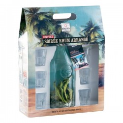 Coffret préparation pour soirée rhum arrangé en carafe et 6 verres à shot