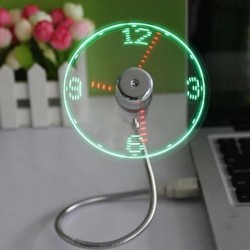 Ventilateur avec Horloge Led USB