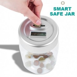 Tirelire jar compteur de monnaie en plastique
