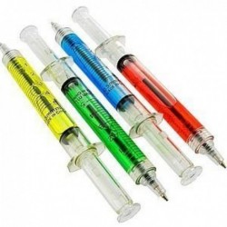 Stylo à bille en forme de seringue colorée