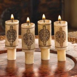 4 bougies imitation bouchon de vin